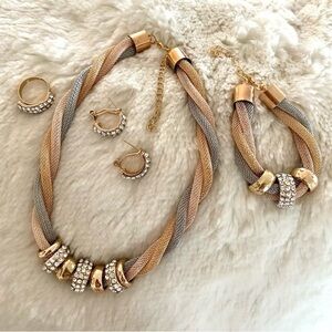Elegant Gold and Silver Jewelry Set